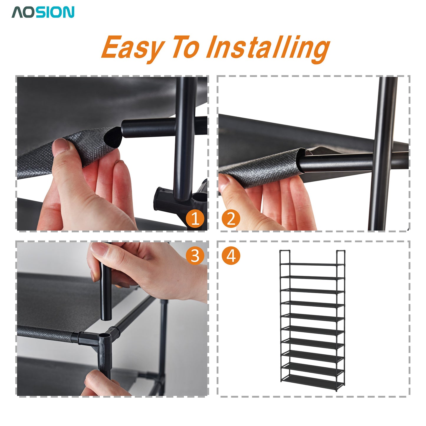 AOSION Stackable Shoe Rack Intallation Instruction