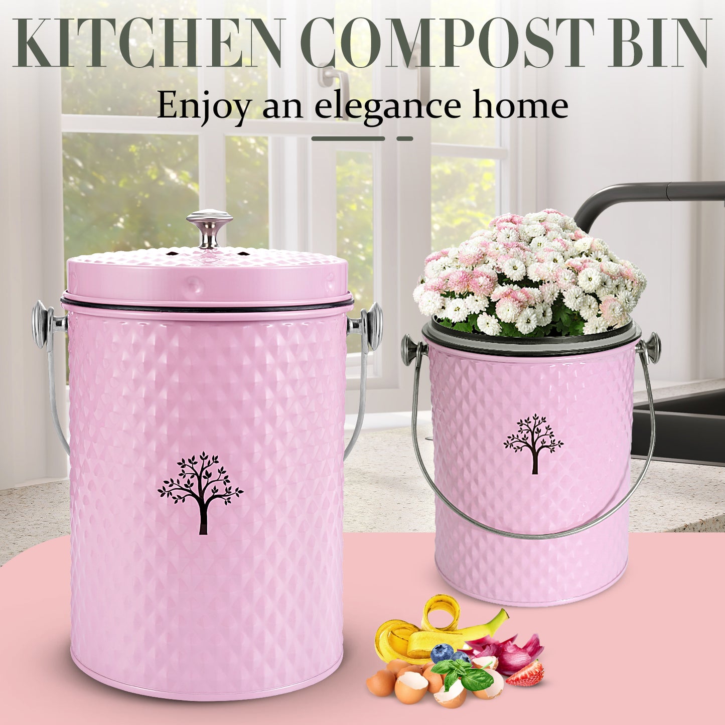AOIOSN Countertop Compost Bin Kitchen,Odorless Indoor Compost Bin