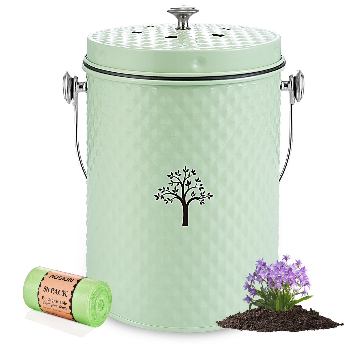 AOIOSN Countertop Compost Bin Kitchen,Odorless Indoor Compost Bin