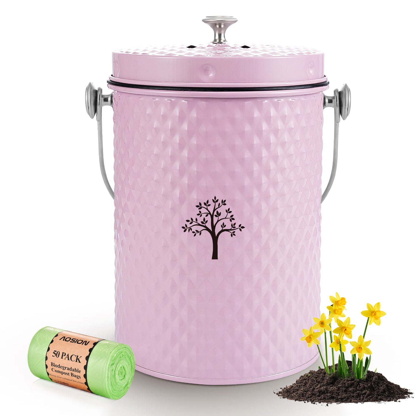 AOIOSN Countertop Compost Bin Kitchen,Odorless Indoor Compost Bin