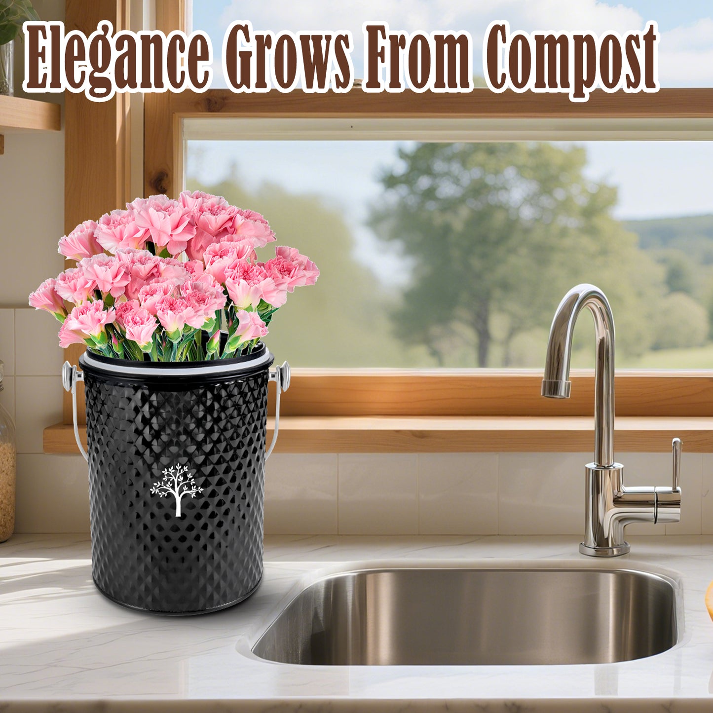 AOIOSN Countertop Compost Bin Kitchen,Odorless Indoor Compost Bin
