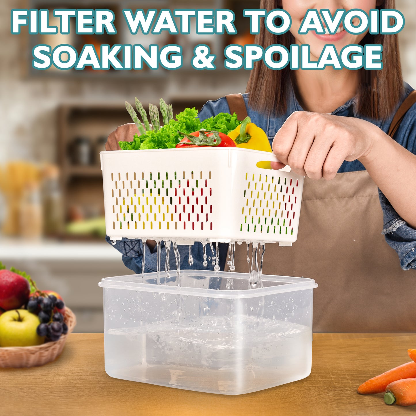AOSION 8 Pieces Fruit Storage Containers, Fridge Organizer