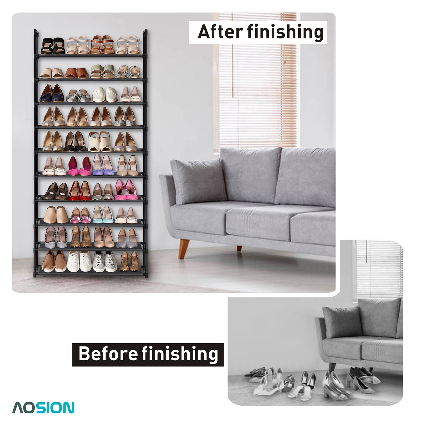 AOSION Stackable Shoe Helps to Keep Your Space Tidy