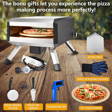 UDPATIO Outdoor Gas Pizza Oven Propane, Rotating Pizza Grill Oven Pizza  Maker with 12 Pizza stone, Portable Pizza Ovens for Outside with Rotary