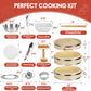 2-Tier Bamboo Steamer Basket Set 10 Inch with Reinforcement & Handle