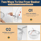 AOSION 6 Quart Stainless Steel Stock Pot with Lid,Deep Fryer Basket for Kitchen Colander Frying Cooking Steaming