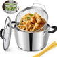 AOSION 6 Quart Stainless Steel Stockpot with Deep Fryer Basket, Stainless Steel Pot with Lid