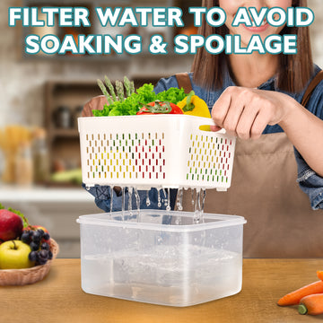Space Saver Containers for Refrigerator - Stackable Fruit Storage